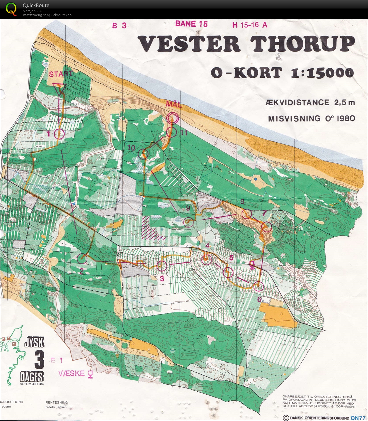 Jysk 3-dages, 1.løp (18.07.1980)
