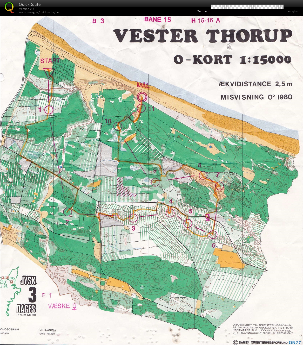 Jysk 3-dages, 1.løp (18.07.1980)