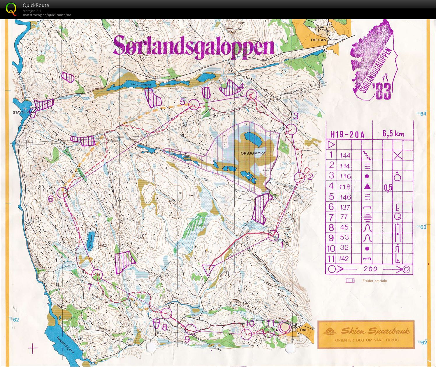 Sørlandsgaloppen, løp 5 (16.07.1983)