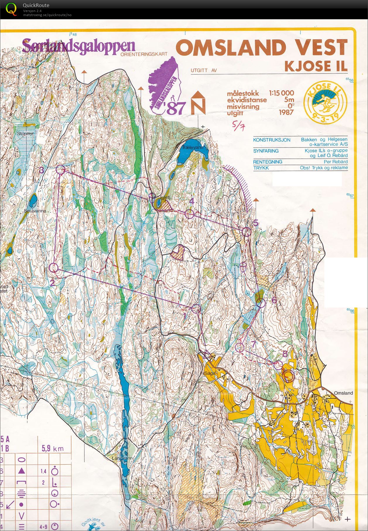 Sørlandsgaloppen, løp 1 (05.07.1987)