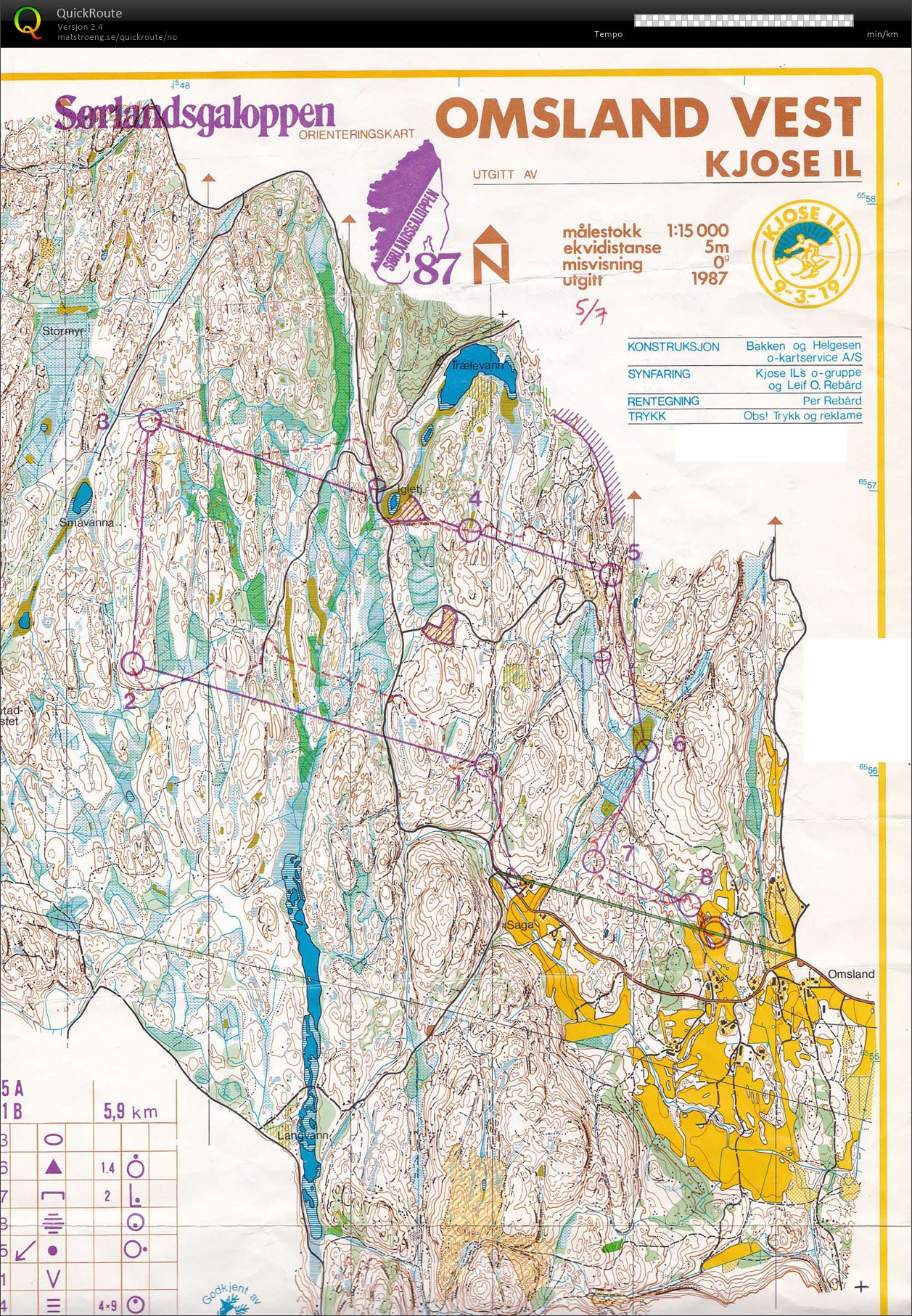 Sørlandsgaloppen, løp 1 (05.07.1987)