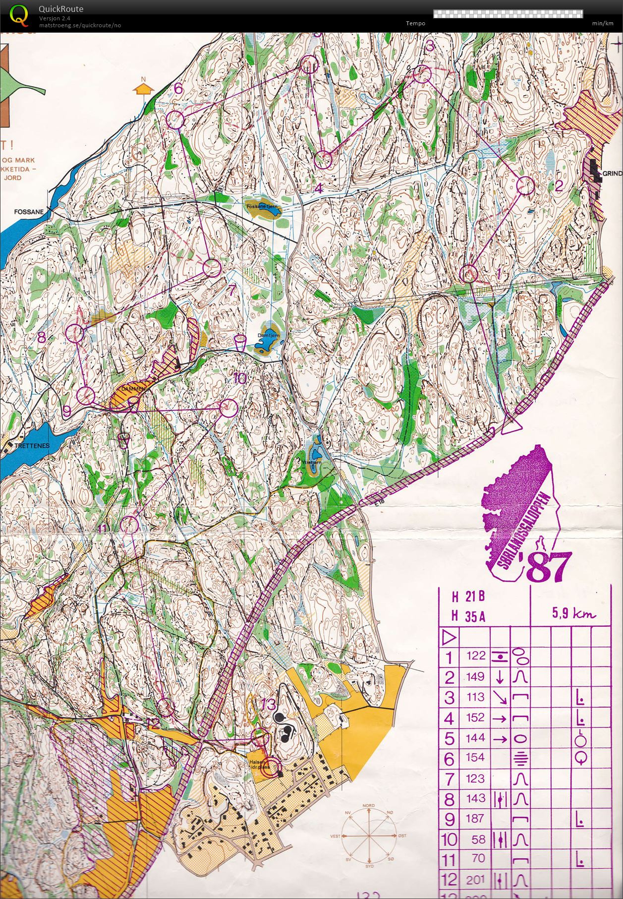 Sørlandsgaloppen, løp 6 (12.07.1987)