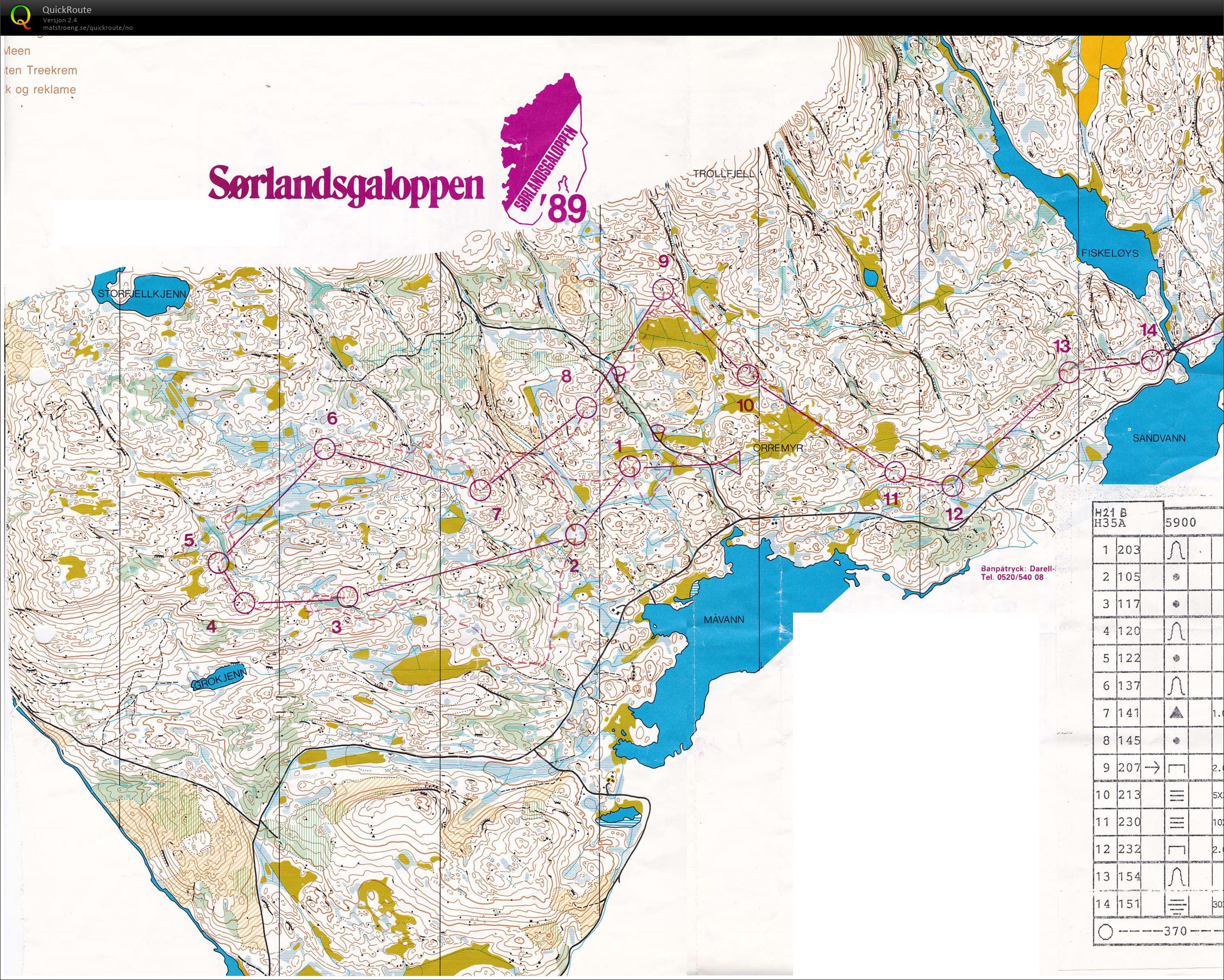 Sørlandsgaloppen, løp 4 (13.07.1989)