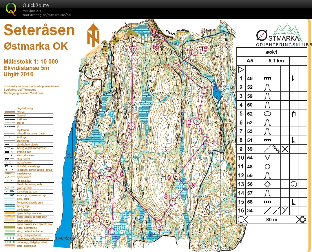 O-løype på Seteråsen (19.05.2016)