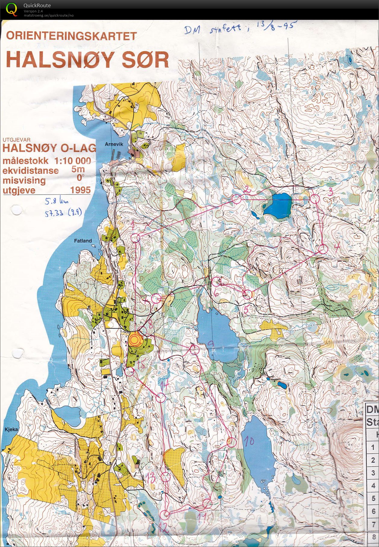 Vestlandsmesterskapet,stafett (13.08.1995)